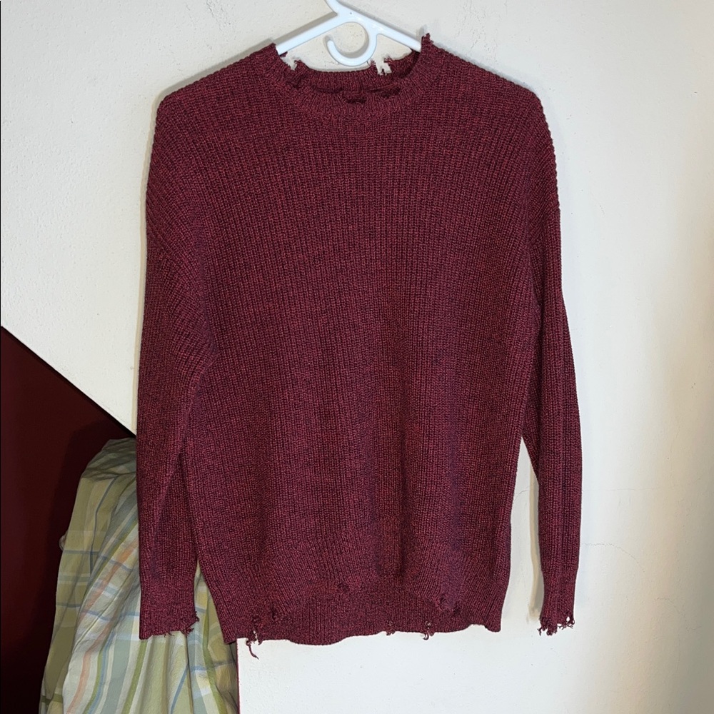 ✨PISTOLA‎ EVA DISTRESSED CHERRY BLACK MARL SWEATER XS